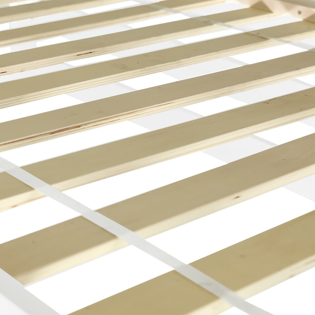 Solid Pine Bunk Bed with Slide and Storage Staircase, White Finish - image 2