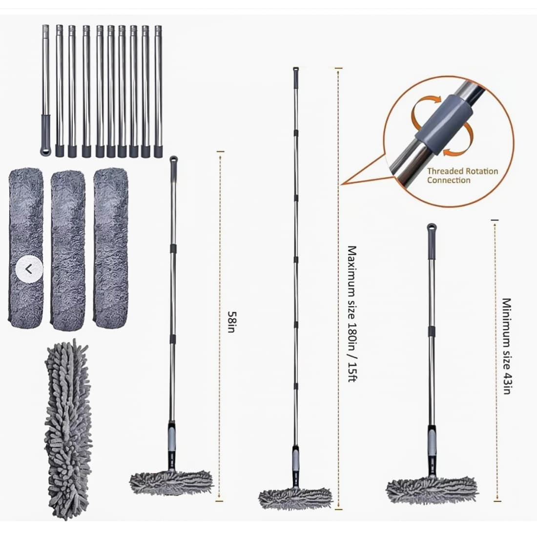 2-in-1 Telescopic Window Cleaning Kit (15ft/4.5m) - image 1