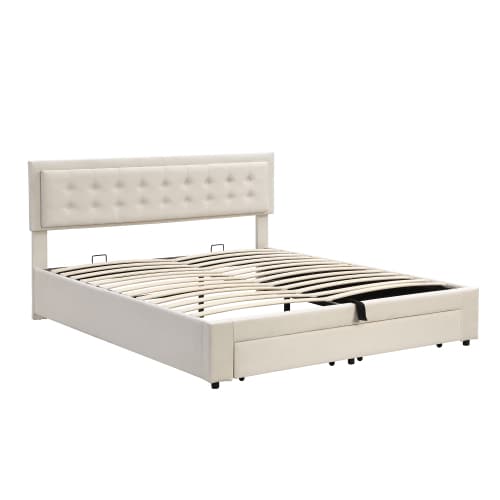 Upholstered King Size Bed with LED Lights and USB Charging Port (5ft) - image 11