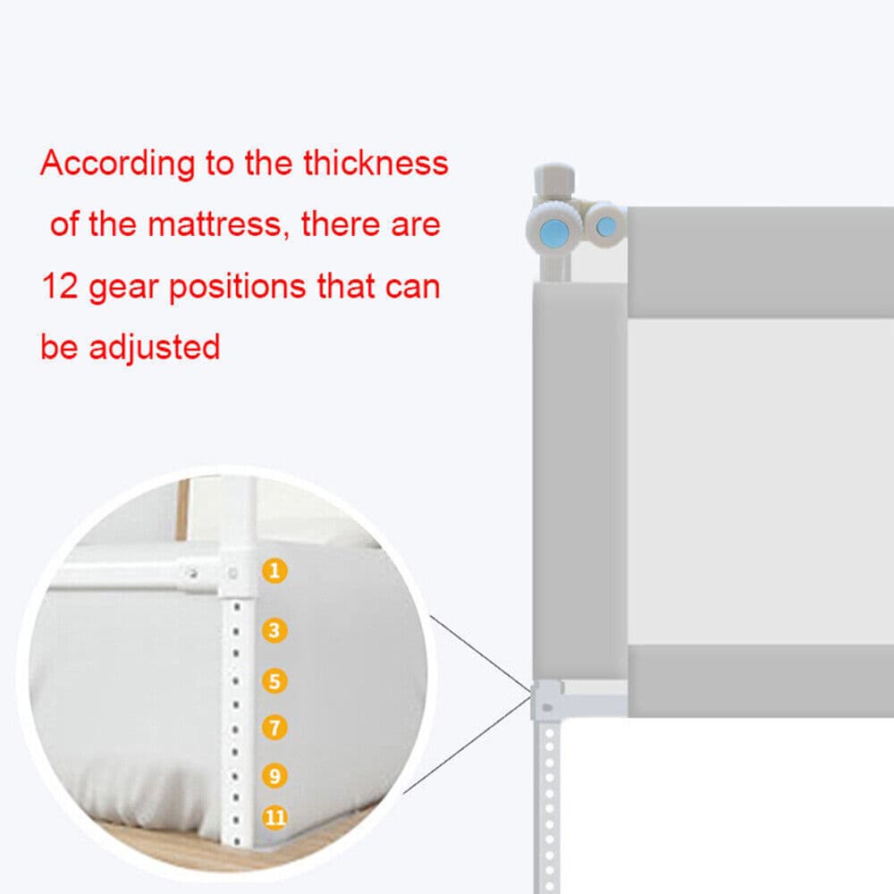 Height-Adjustable 200cm Bed Guard Rail for Toddlers - image 11
