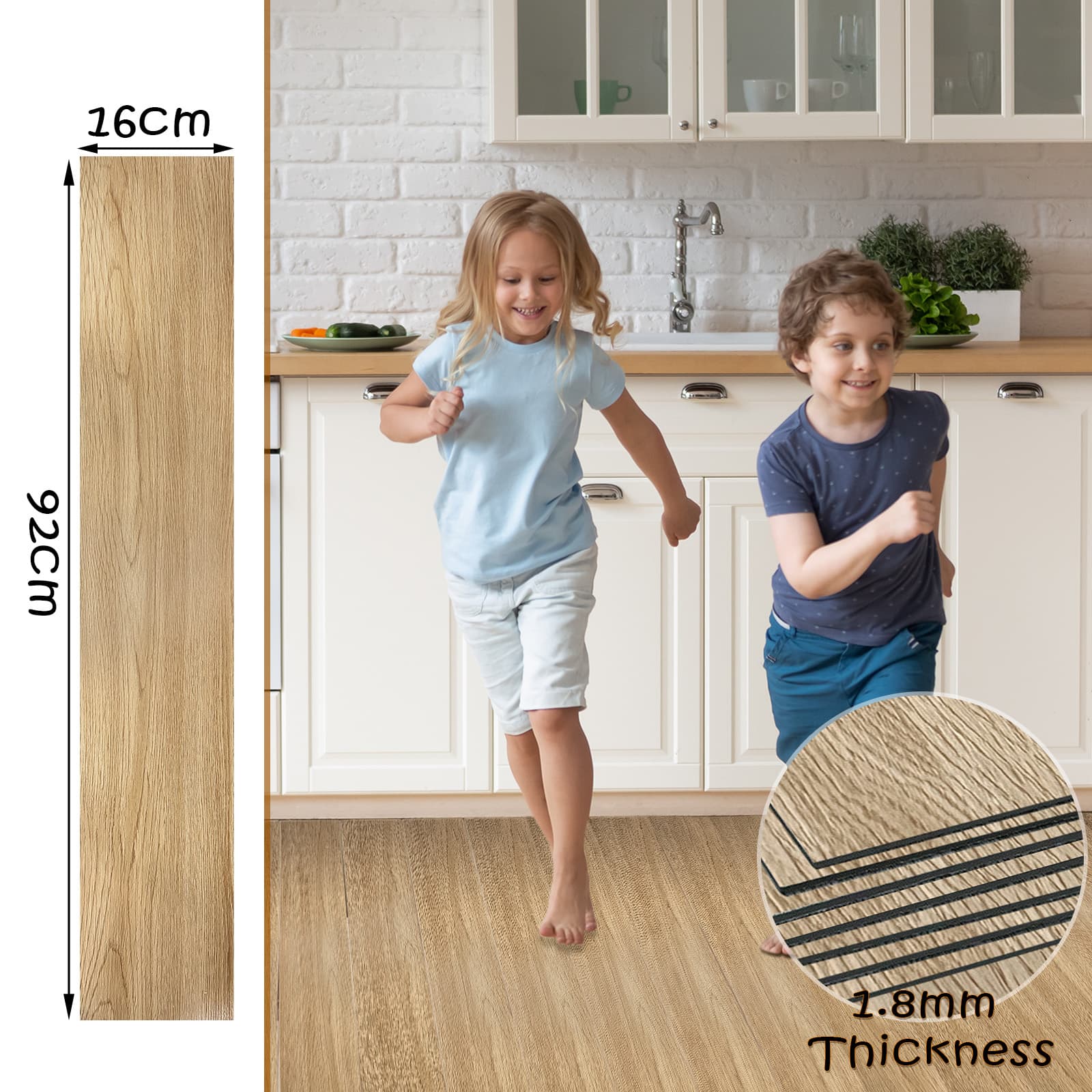 Wood Effect Peel & Stick Vinyl Flooring (5 sq m Coverage) - image 1