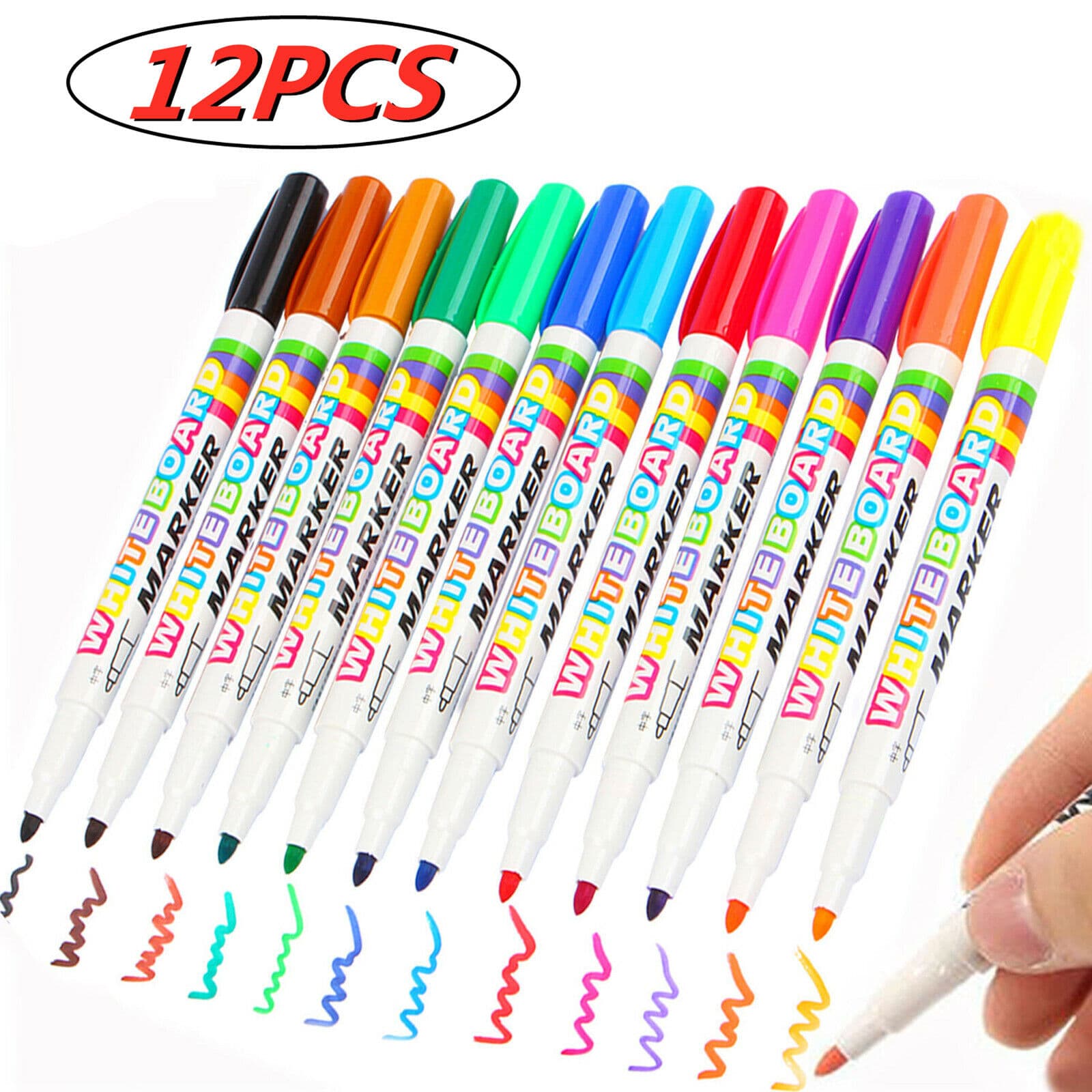 12-Pack of Assorted Colour Dry Wipe Markers - image 8
