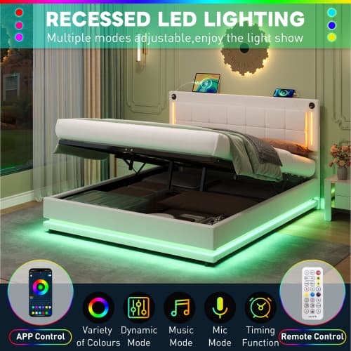 Smart LED Bed with Storage, Lights & USB Charging - image 18