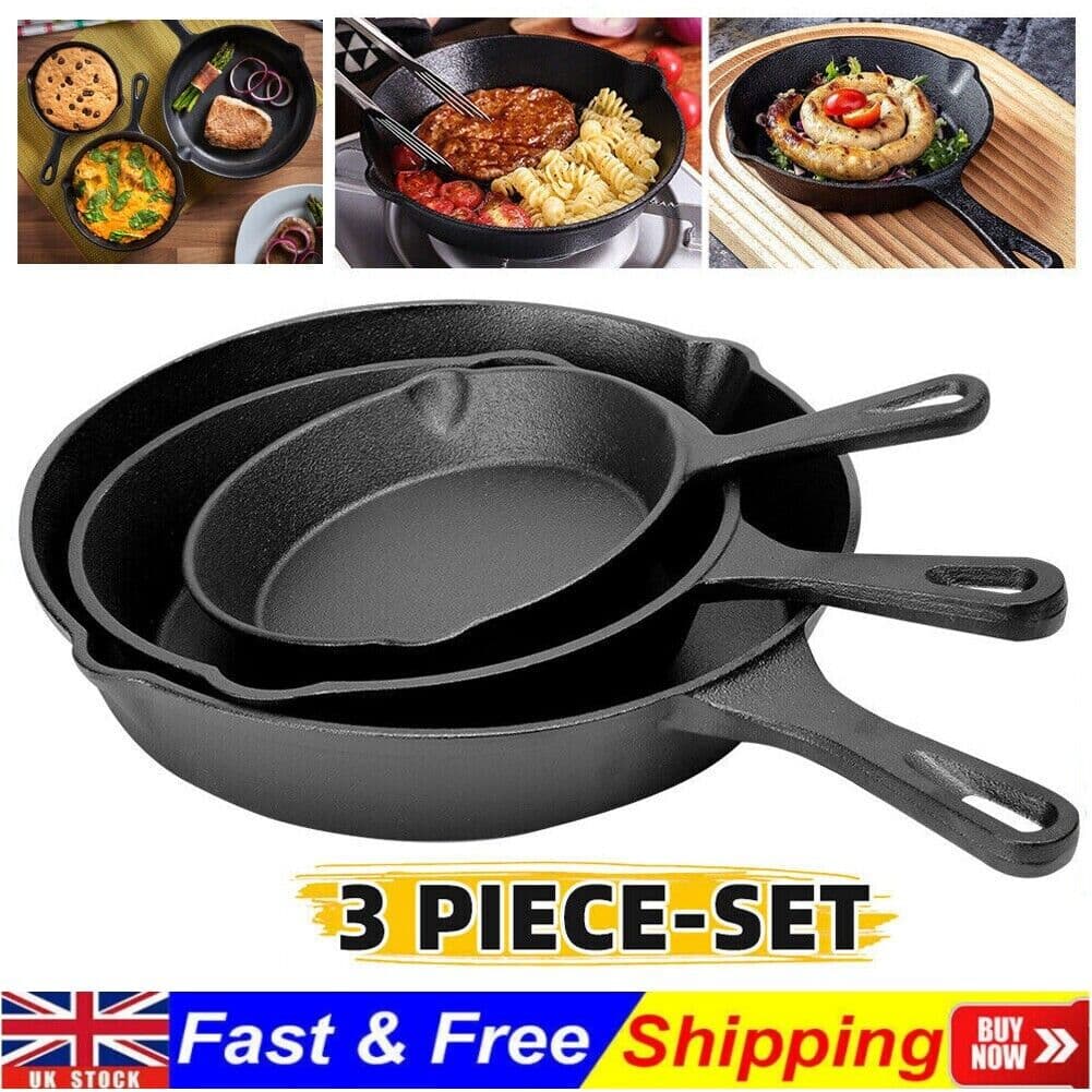 Versatile 3-Piece Cast Iron Skillet Set - image 4
