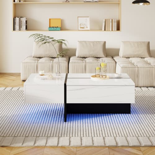 High-Gloss Coffee Table with App-Controlled LED Lighting - image 7