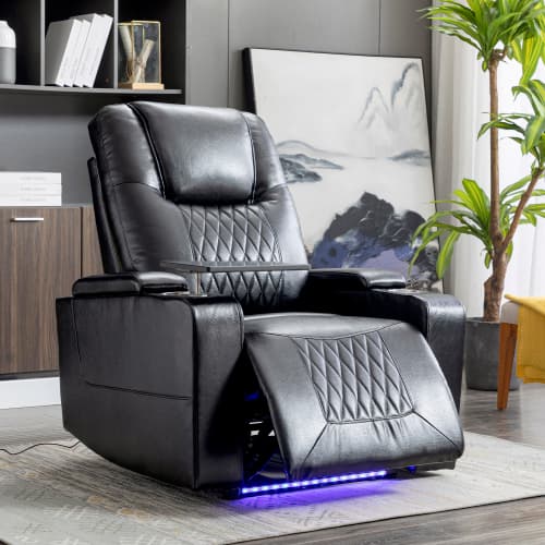 Ultimate Electric Recliner for Gaming and Home Cinema - Black PU