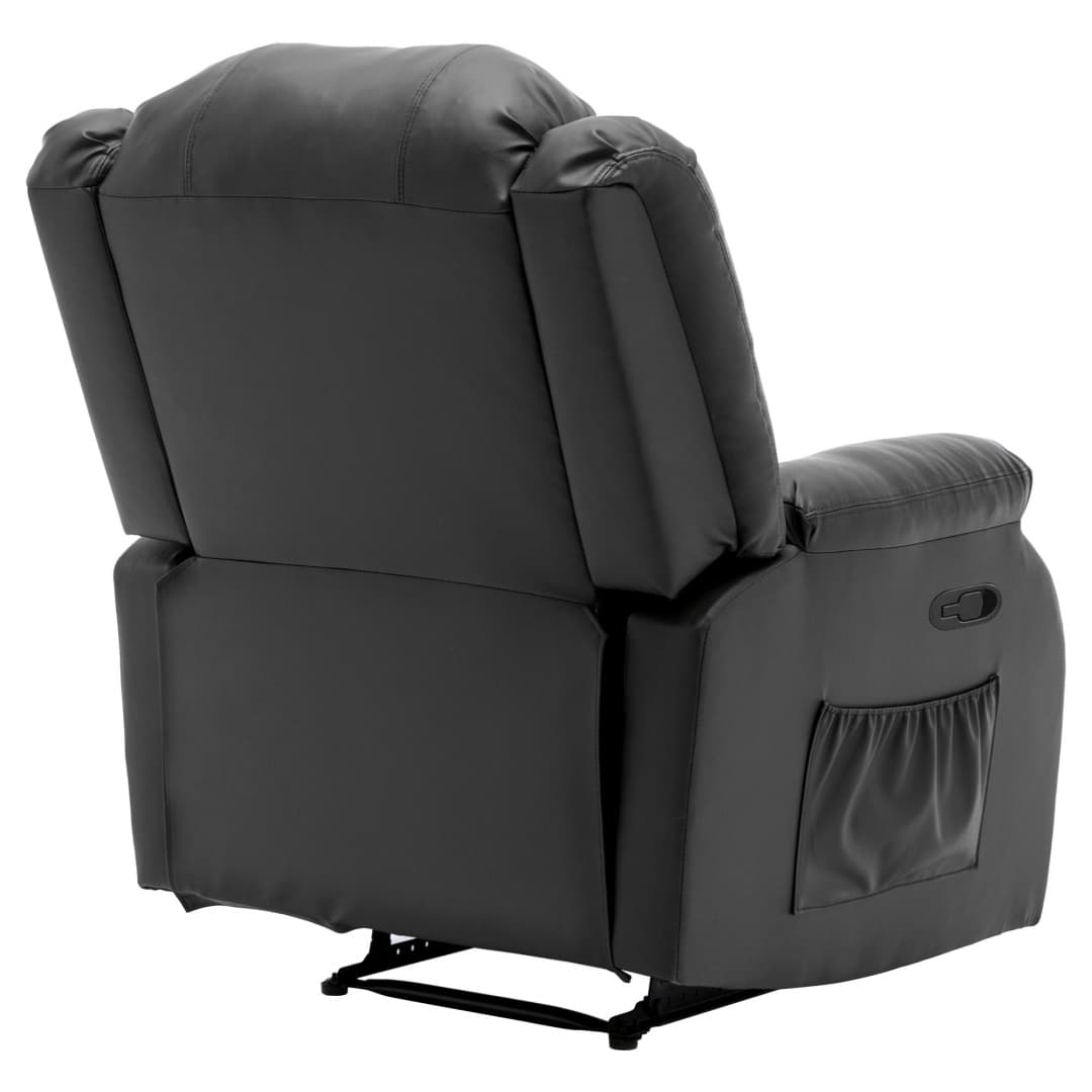 Adjustable Recliner Armchair in Black PU Leather - image 1