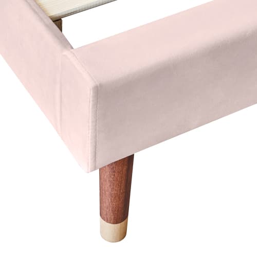 Upholstered Single Bed in Pink Velvet (3ft / 90x190cm) - image 28