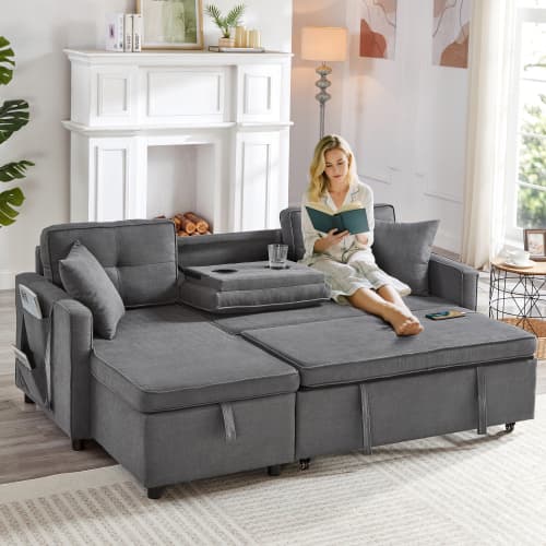 Effortless Comfort: Villalta Home Grey Corner Sofa Bed with Storage - image 27
