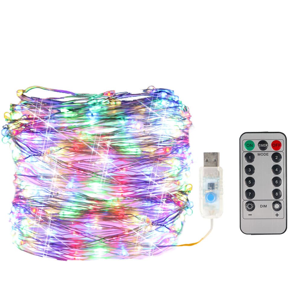 Multicolour LED Rope Lights – 12M USB Powered for Garden & Party - 12M 100LED
