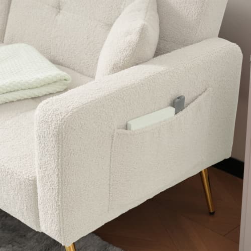 Chic 2 Seater Click Clack Sofa Bed with Side Pockets - image 34