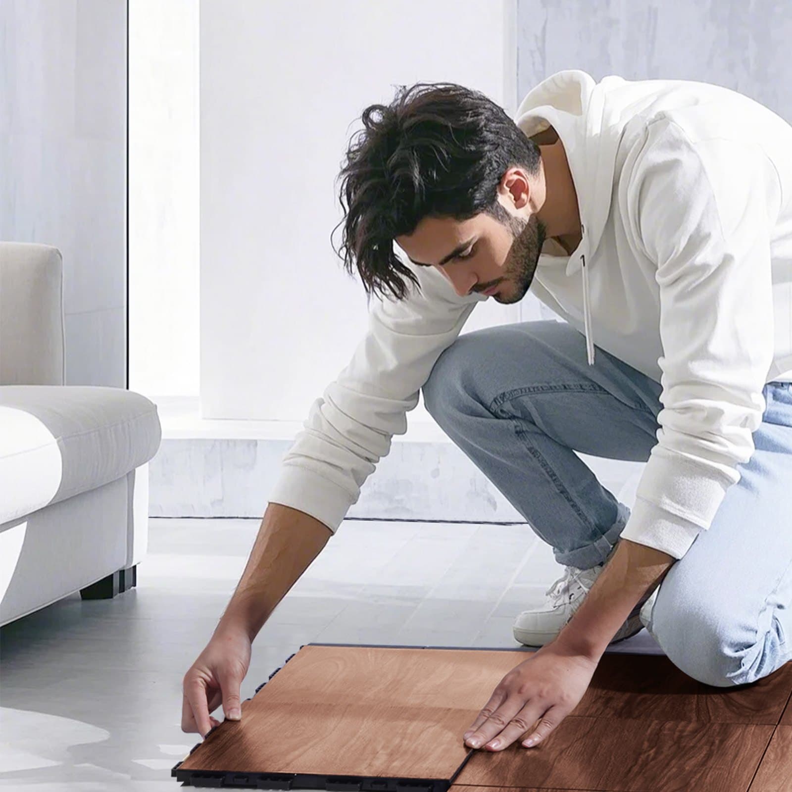 Portable Interlocking Dance Floor (25-Piece Tile Kit) - image 11