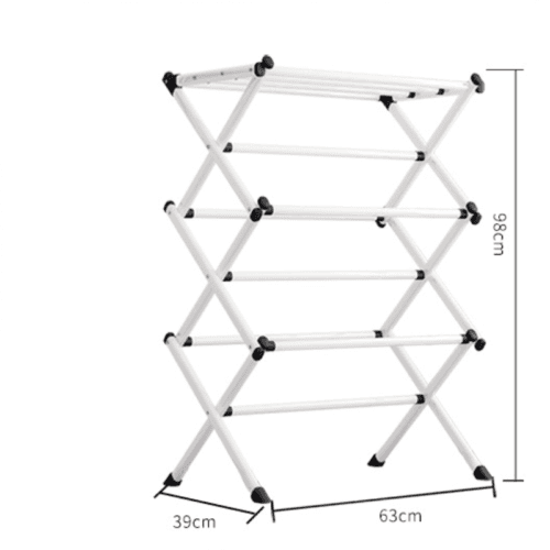 Fold-Away Metal Clothes Airer with Three Drying Tiers - image 10