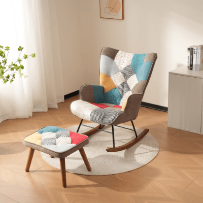 Relax in Style with a Vibrant Patchwork Rocking Chair - image 18