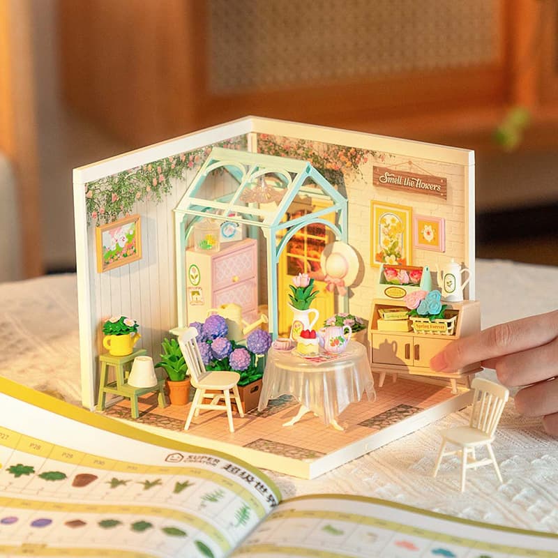 Build-Your-Own Miniature Tea Garden Kit with Lights - image 1
