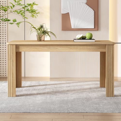 Modern Rectangular Dining Table for 4 People (Oak Effect) - image 15