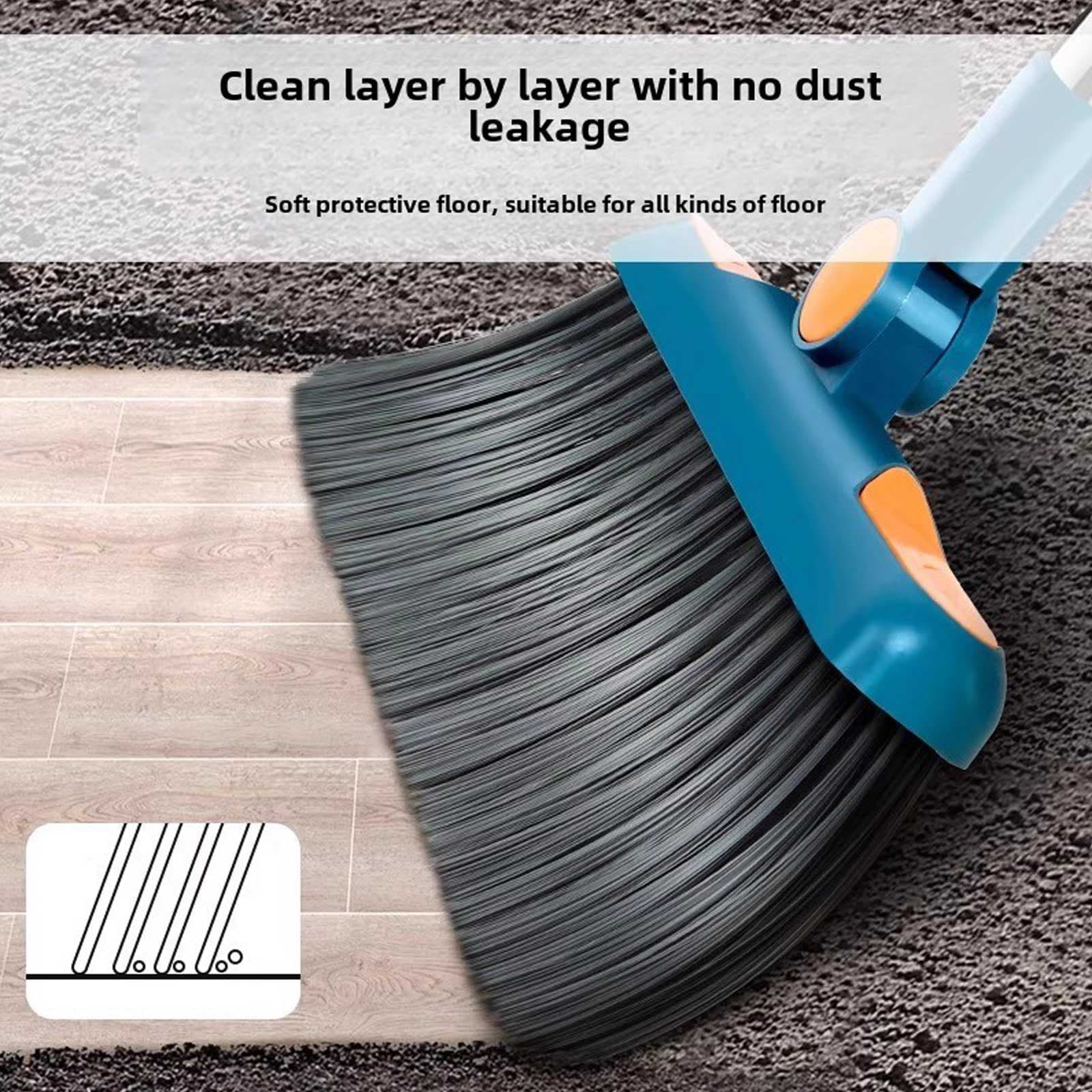 Tall Stand-Up Broom and Dustpan Set for Everyday Tidying - image 2