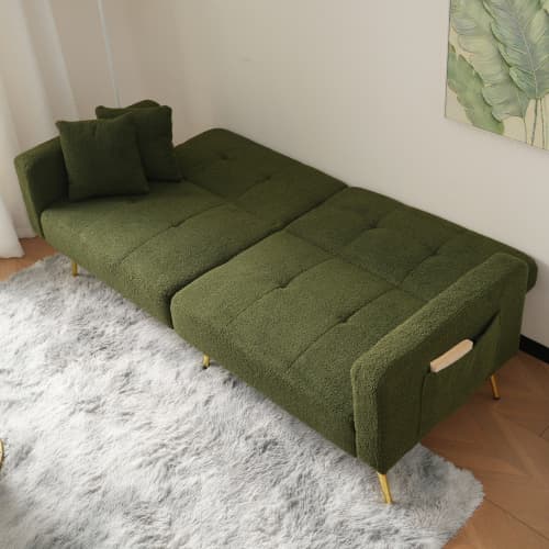 Chic 2 Seater Click Clack Sofa Bed with Side Pockets - image 6