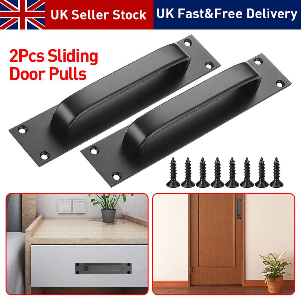 Two Matte Black Bar Pulls for Sliding Barn Doors and Cabinets - image 15