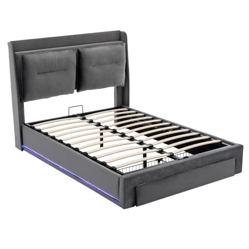 Transform Your Bedroom with this Premium Velvet Storage Bed - Black