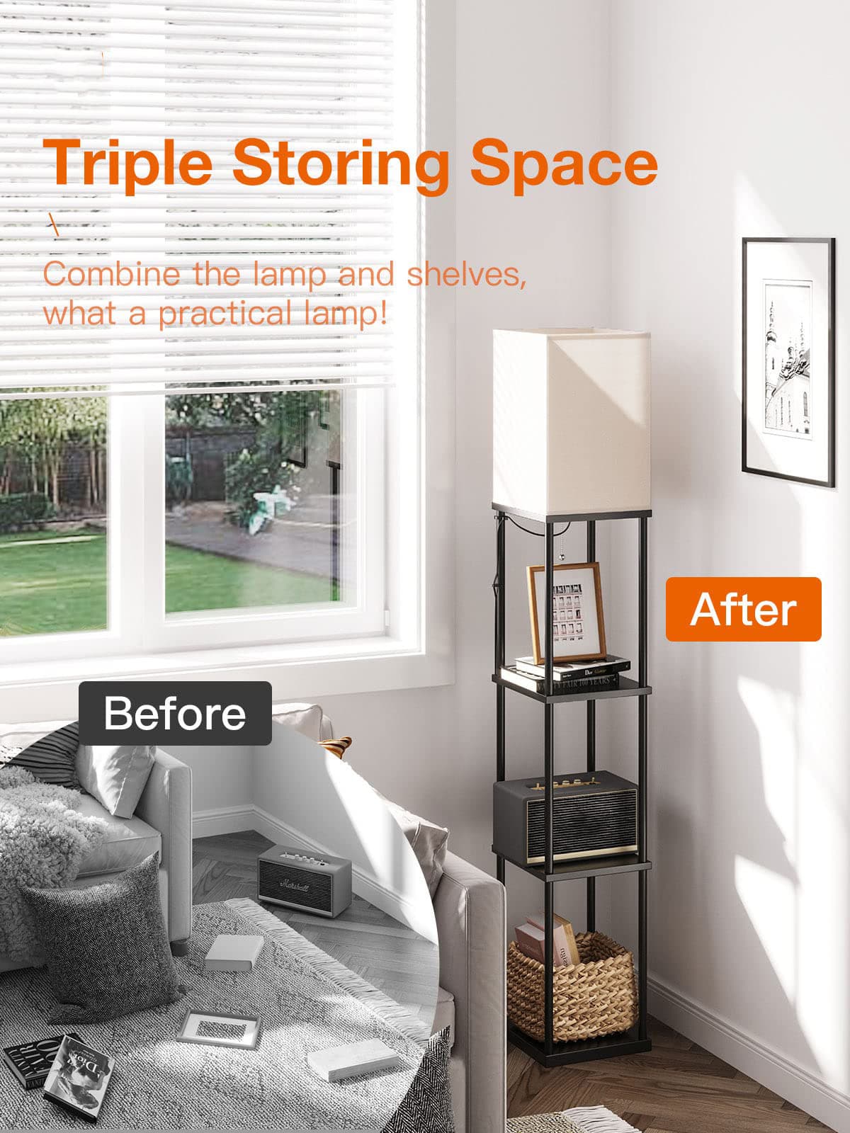 Transform Your Space with this 3-Tier Storage Floor Lamp - image 4