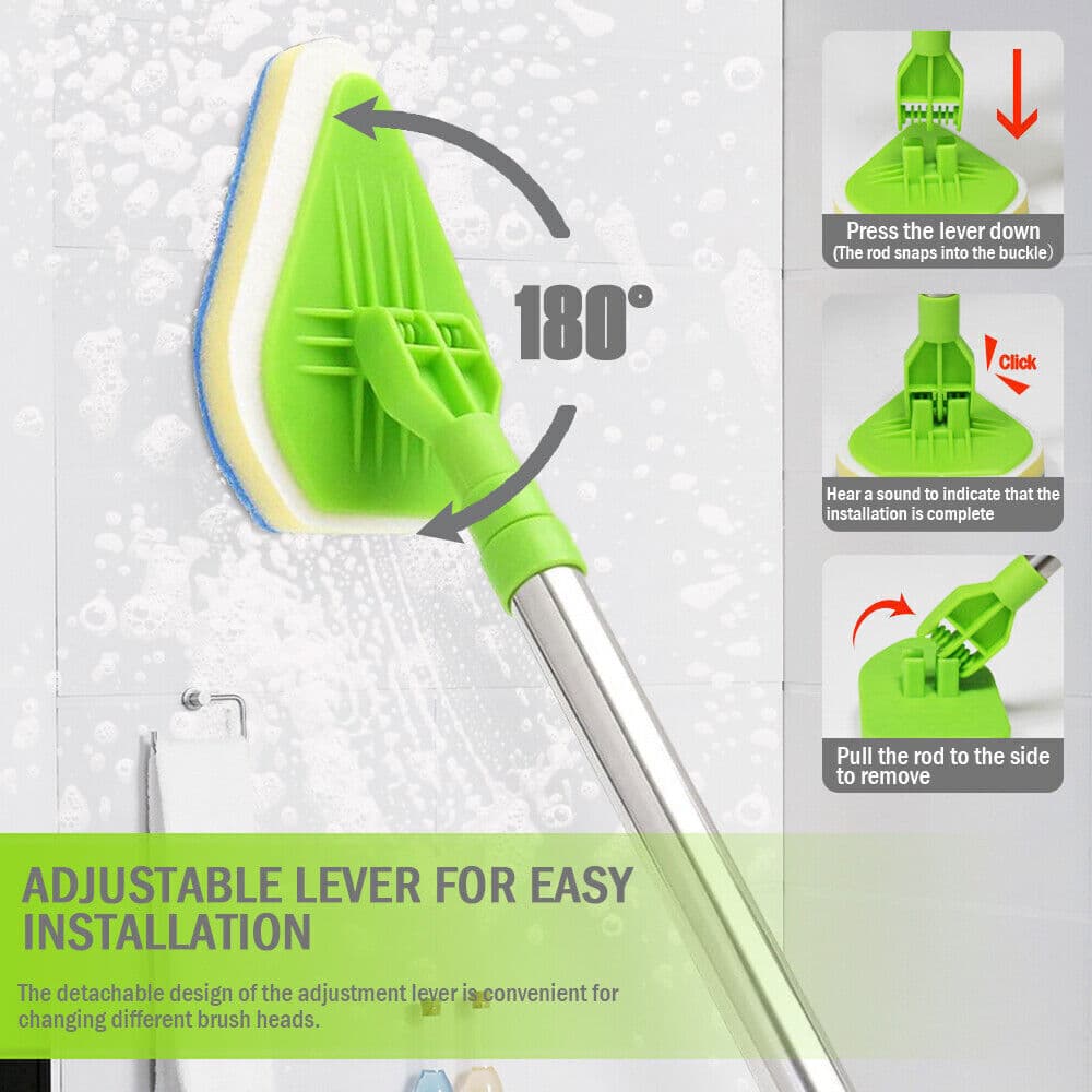 3-in-1 Telescopic Bathroom Cleaning Brush with Interchangeable Heads - image 18