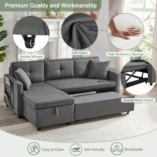 Effortless Comfort: Villalta Home Grey Corner Sofa Bed with Storage - image 21