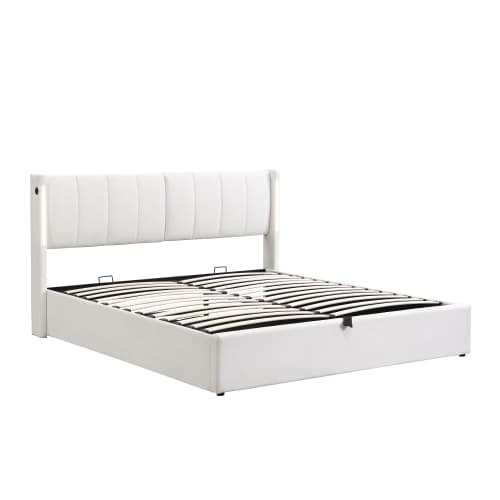 Modern King Size Ottoman Bed with LED Lighting and USB Charging - image 15