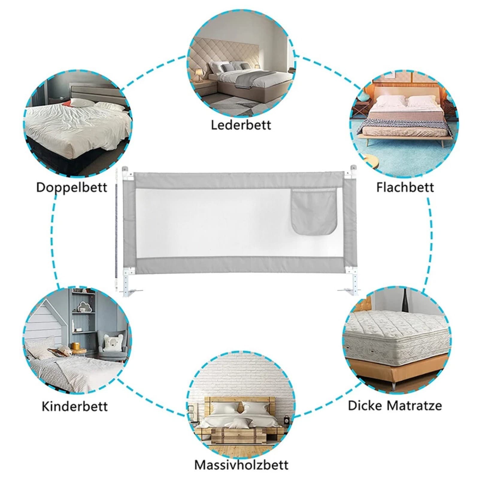 1.5m Adjustable Toddler Bed Guard for Peaceful Nights - image 1