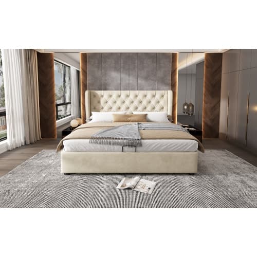 Effortless Storage Meets Timeless Style in this Velvet Bed - image 12
