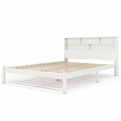 Solid Wood Double Storage Bed with Shelves and Underbed Drawer - image 10