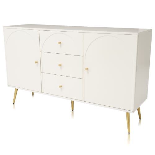 Modern Cream White Sideboard with Arched Drawer Fronts - image 5
