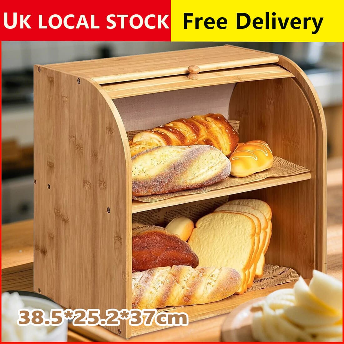 Effortless Kitchen Organisation with the 2-Tier Bamboo Bread Bin - image 1