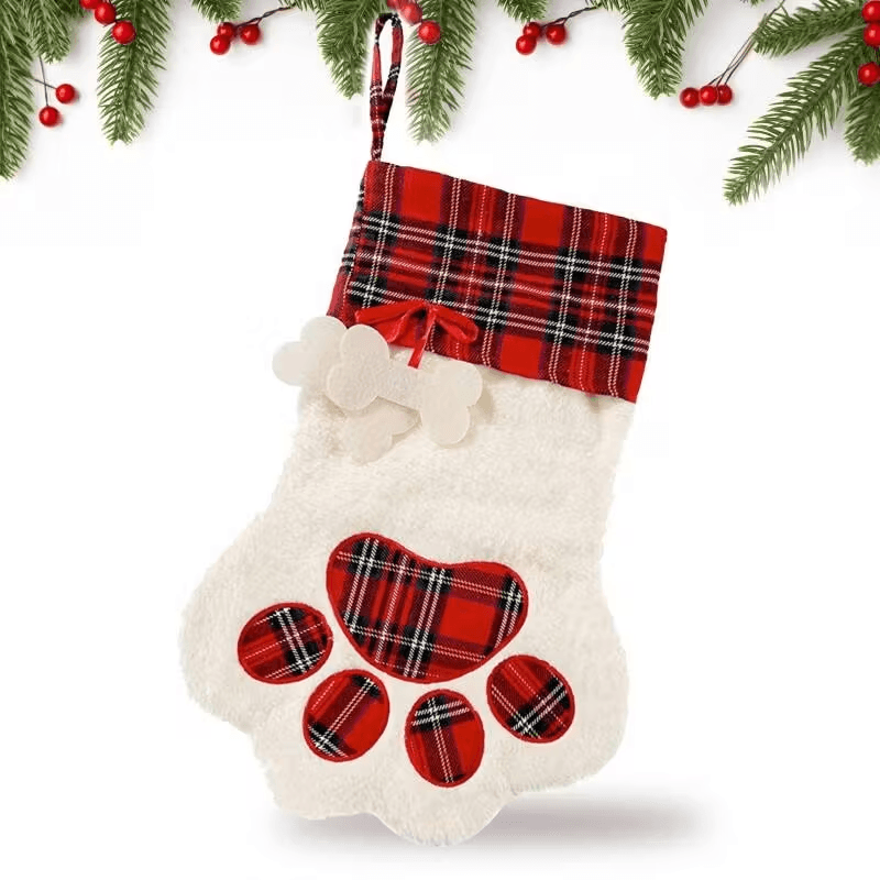 Spoil Your Pet with this Large Red Plaid Dog Stocking - image 1