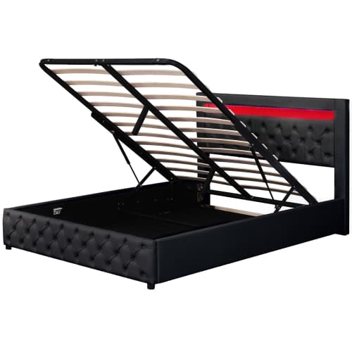 Transform Your Bedroom With This White LED Storage Bed