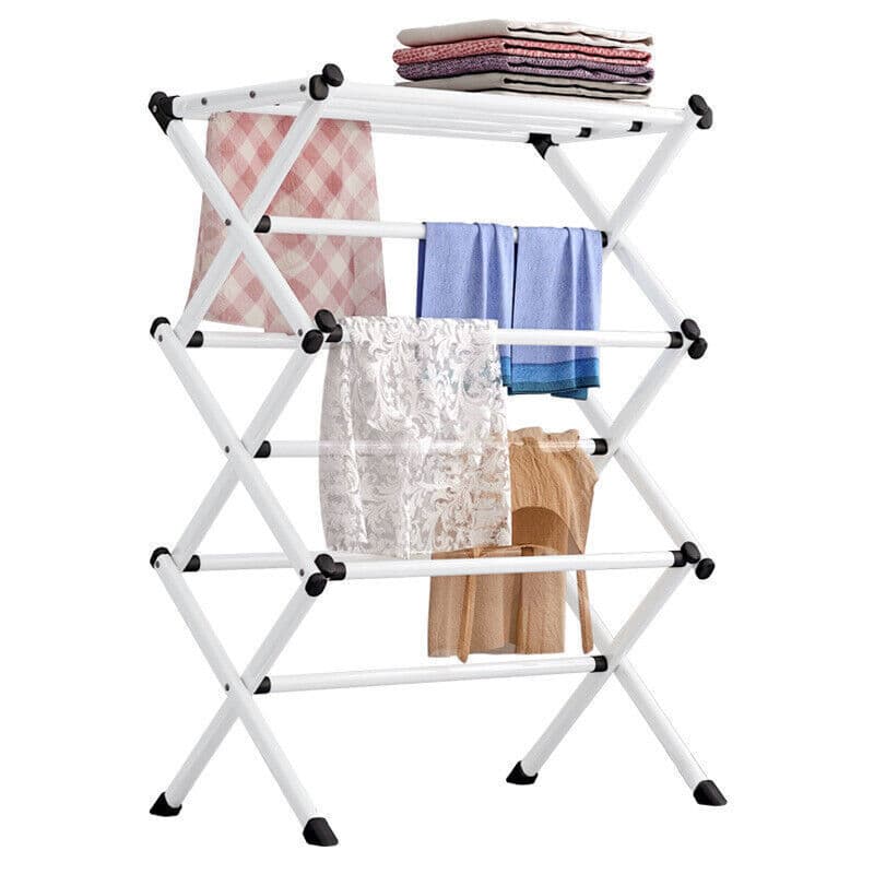Fold-Away Metal Clothes Airer with Three Drying Tiers - image 4