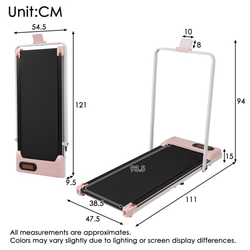 Compact Folding Treadmill with Adjustable Incline & Handrail - image 25