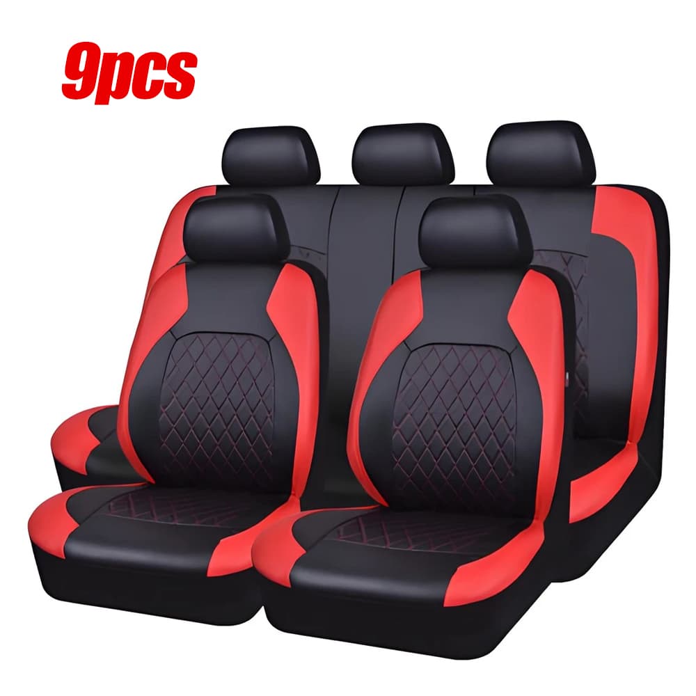 Full Set of Universal Car Seat Covers in Premium PU Leather