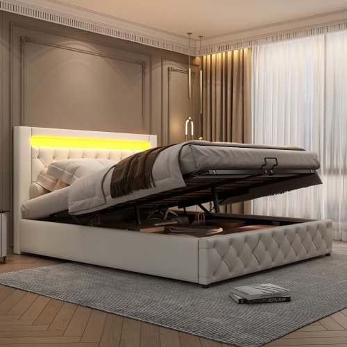 Transform Your Bedroom With This White LED Storage Bed - image 30