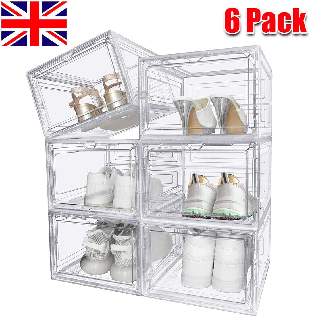 Clear Stackable Shoe Organiser Boxes - image 1
