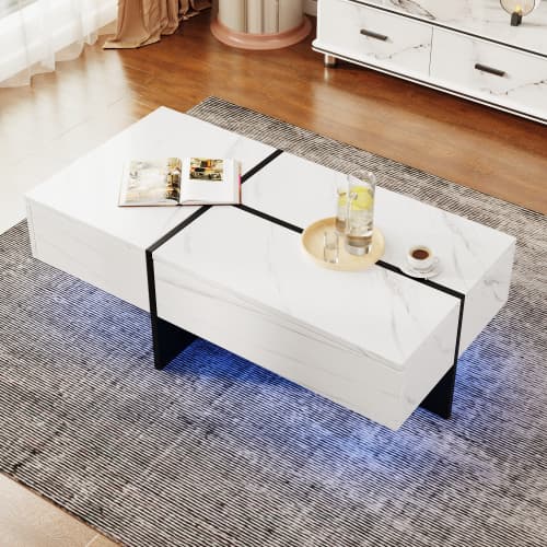 High-Gloss Coffee Table with App-Controlled LED Lighting - image 4