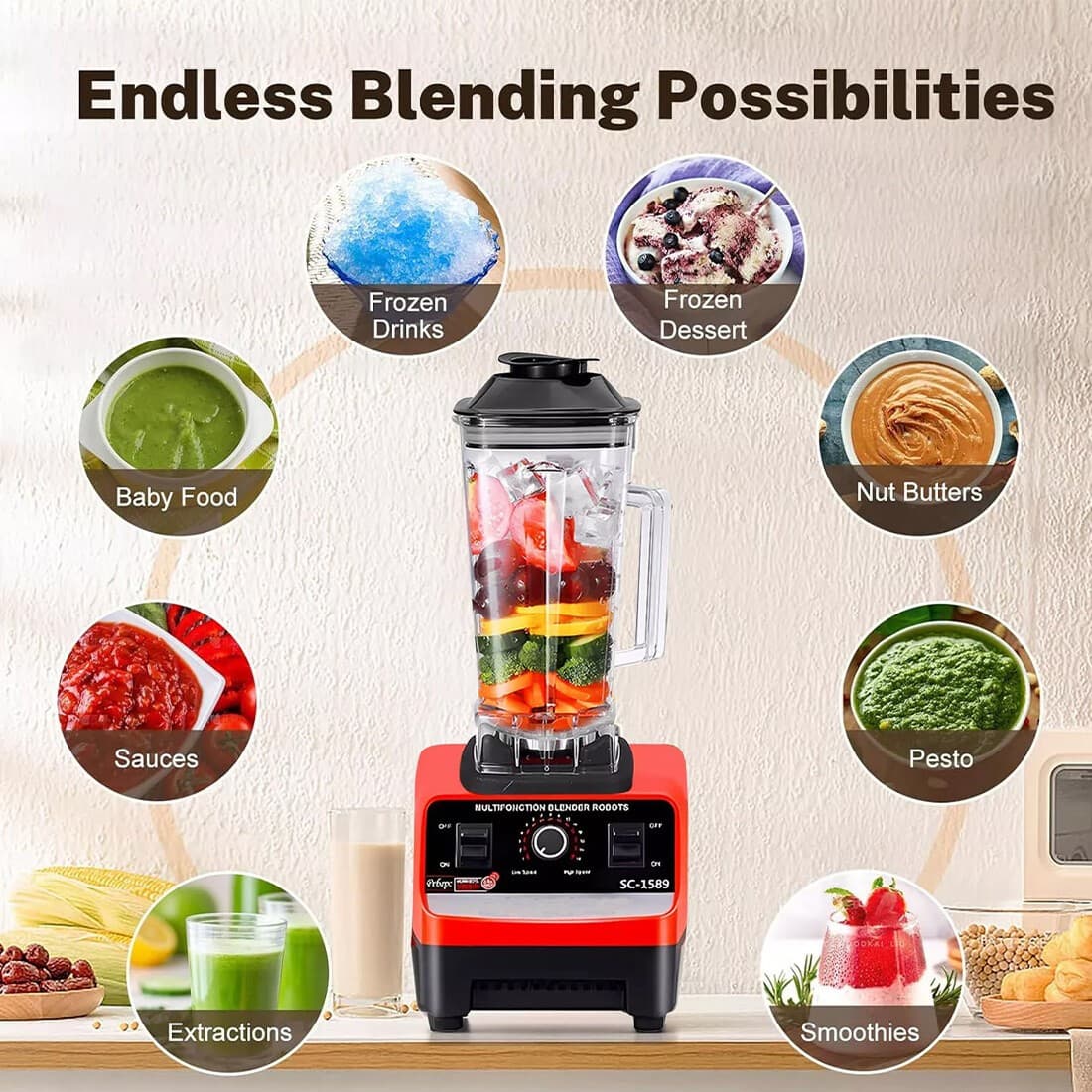 Professional 4500W High-Speed Blender for Perfect Smoothies - image 4