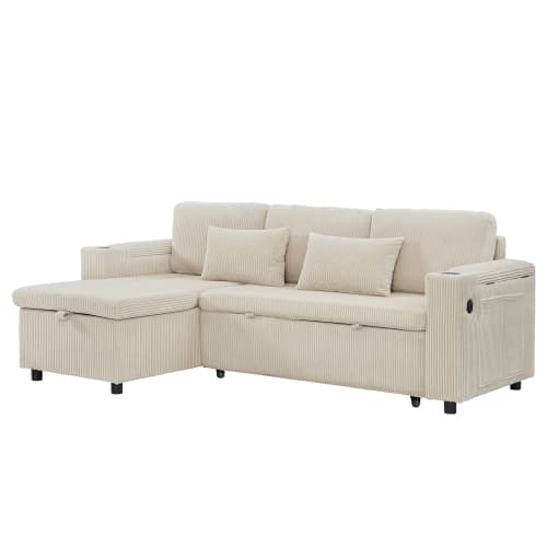 Transform Your Space with this Grey Corduroy Corner Sofa Bed - image 47