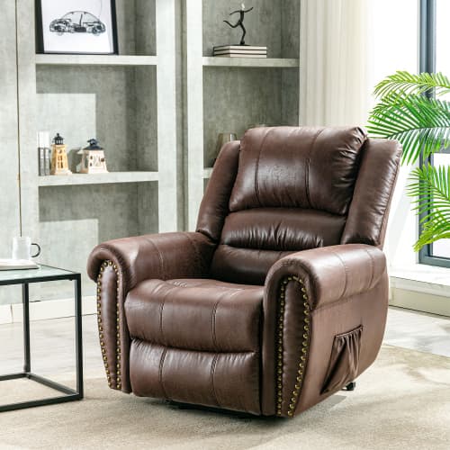 Large Faux Leather Power Lift Recliner with Massage & Heat - image 15