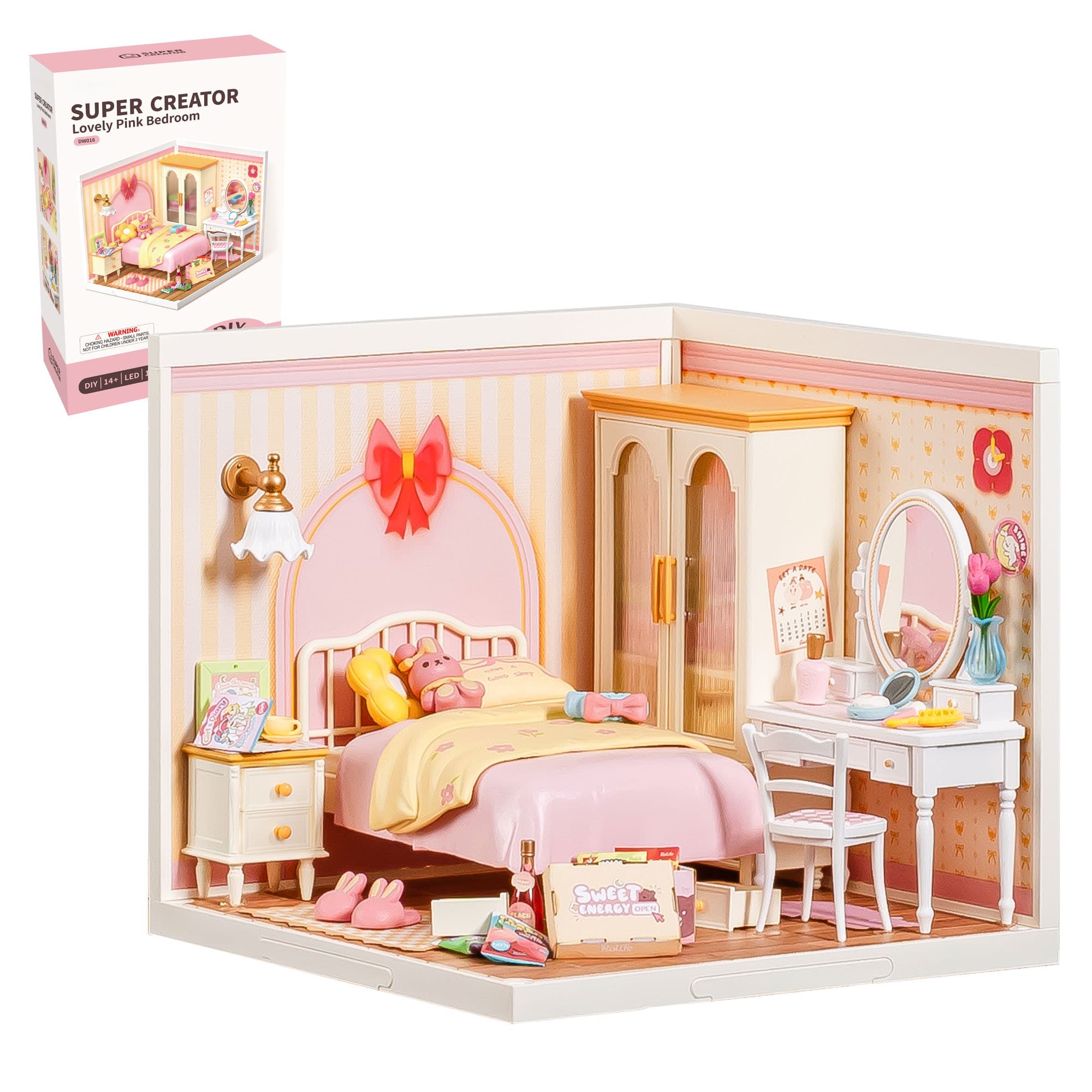 Transform Your Space with the Rolife Pink Bedroom Miniature Kit - image 6