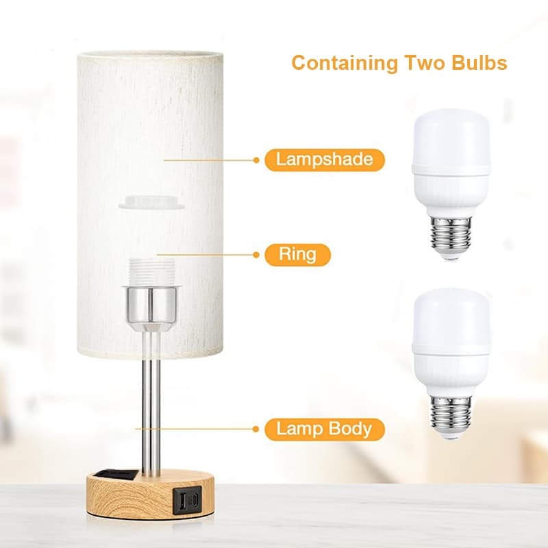 Effortless Lighting: 3-Way Dimmable Bedside Lamp with USB - image 2