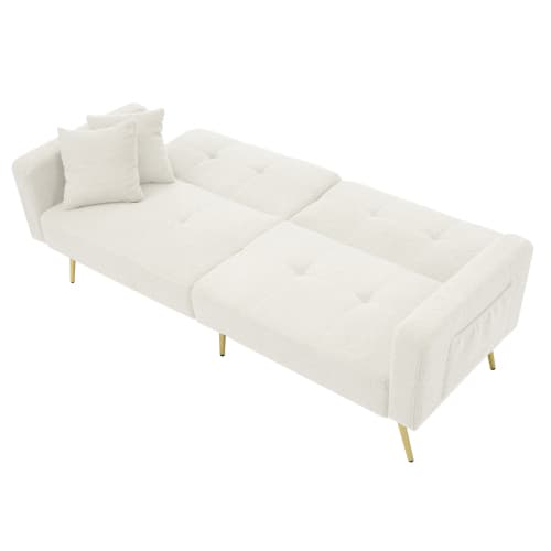 Chic 2 Seater Click Clack Sofa Bed with Side Pockets - image 13
