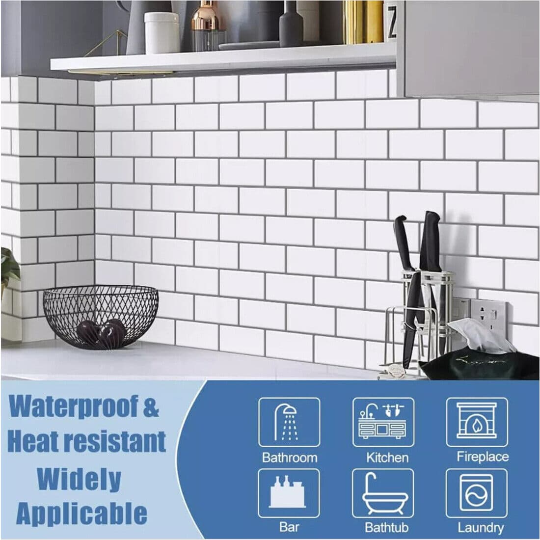Peel-and-Stick White Subway Tile Stickers for Kitchen & Bathroom - image 6