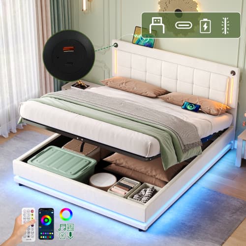 Smart LED Bed with Storage, Lights & USB Charging - image 8