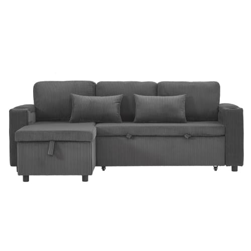 Transform Your Space with this Grey Corduroy Corner Sofa Bed - image 38